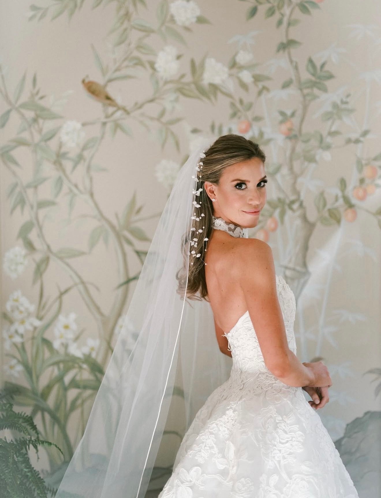 Radiant bride in wedding gown